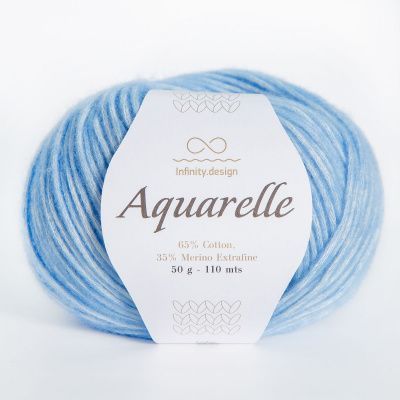 Infinity Aquarelle (5930 DUST BLUE) 65% хлопок, 35% мериносовая шерсть 50 гр/110 м
